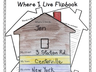 No Prep "Where I Live" Flipbook