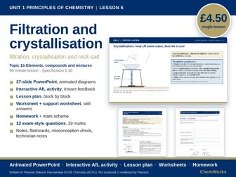 Edexcel IGCSE Chemistry Unit 1 – Principles of Chemistry: Lesson 6, Filtration and Crystallisation