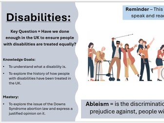 Disabilities, Ableism and Unconscious Biases Lessons