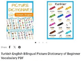 Turkish English Bilingual Picture Dictionary of Beginner Vocabulary PDF