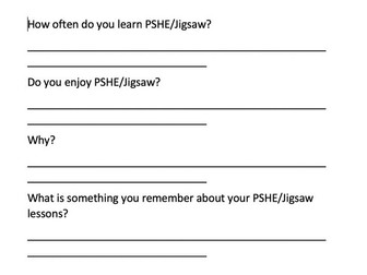 Pupil Voice Subject questionnaire (PSHE, Music and ICT)