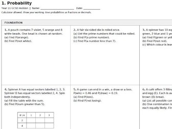 GCSE Maths Probability Mats & Worked Answers