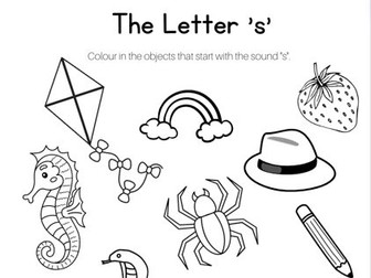 Colour by sound - Initial sounds worksheets.