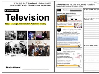 AQA GCSE Media Television CSP Workbook - Dr Who and Class