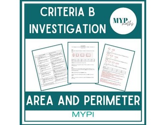 IB MYP Maths (Criteria B) - Perimeter and Area Investigation