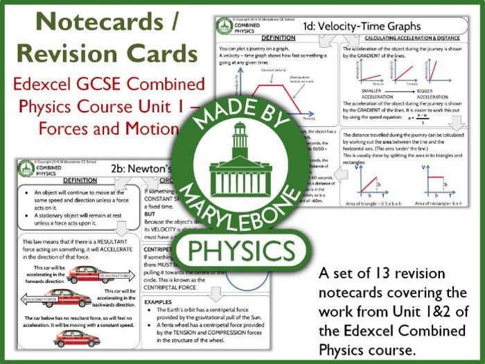 Edexcel GCSE 9-1 Combined Physics Notecards (Revision Cards) - THE ...