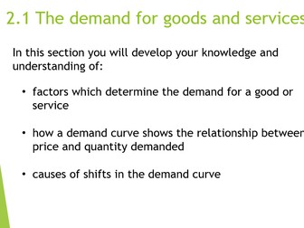 Oxford AQA Economics AS Level Unit 2.1 Demand (9640)