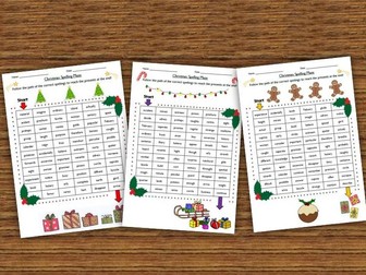 Multi-pack Christmas Themed Year 3/4 Spelling Maze Activity
