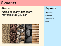 KS3 Atoms - Lesson 1 - Elements
