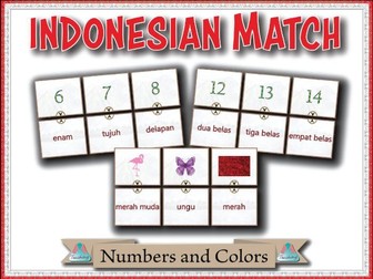 Indonesian Match - Numbers and Colors