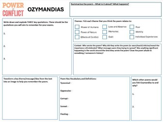 A3 revision Sheet Power and Conflict poems