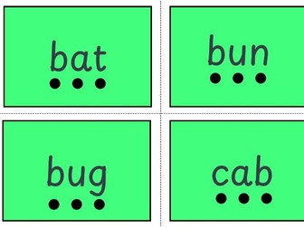 Set 1 Green Words - 4 words for each sound taught
