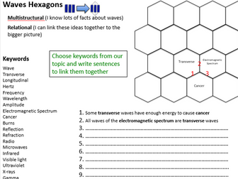 Waves solo taxonomy hexagon activity (differentiated)