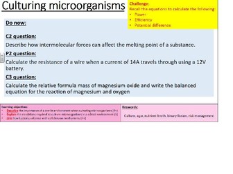 Culturing microorganisms full lesson