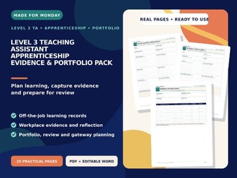 Level 3 TA Apprenticeship Portfolio Pack