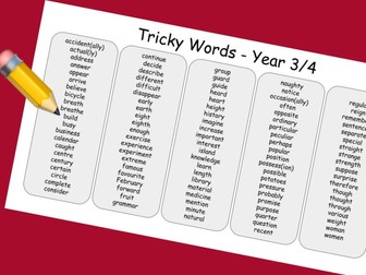 Tricky Words Wordmat Year 3/4