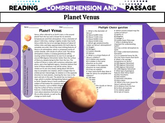 Discovering Planet Venus: Engaging Reading Passage with Questions