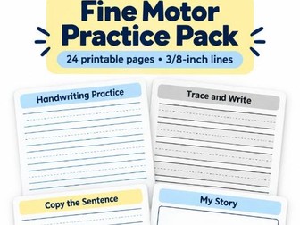 Dysgraphia 3/8 Inch Small Line Writing Paper
