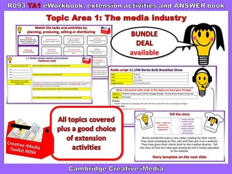 Creative iMedia R093 TA1 The media industry eWorkbook, Extension activities and Answer book