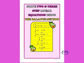 Solve Two & Three Step Linear Equations-Balance Method