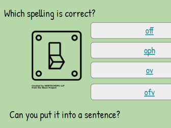 Spelling Year 1 and 2 quiz from NC