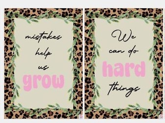 Leopard Print Motivational Classroom Posters