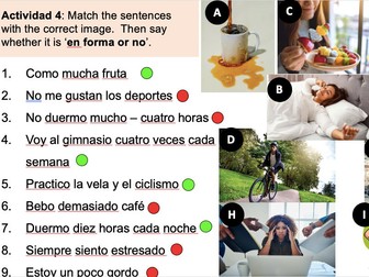 Healthy lifestyle -la salud Spanish