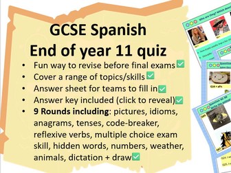 GCSE Spanish Quiz: End of Year 11 revision