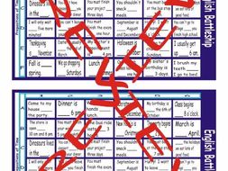 Prepositions of Time Battleship Board Game