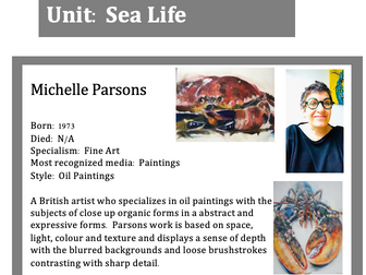 GCSE Art - Sea Life Artists Knowledge Organiser