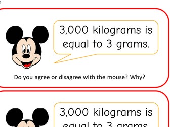 Year 3 Mass and capacity 10 step warm up questions