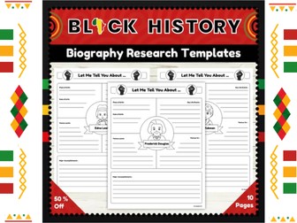 Black History Month : Leaders Biography Research Templates for 2nd Graders