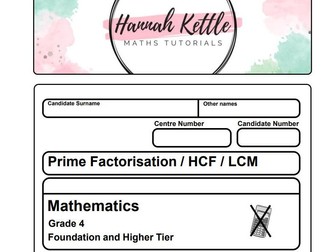 Prime Factorisation HCF/LCM