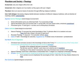 A LEVEL RS, OCR, Pluralism (Theology + Society)