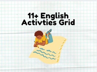 11 Plus English Activities Grid